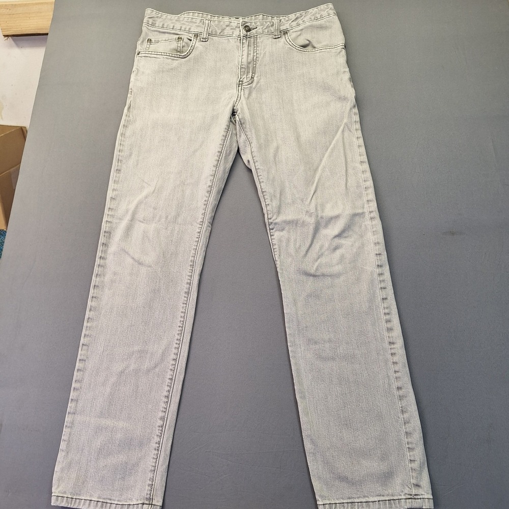 Patagonia Iron Clad Denim Mens 35 Light Gray Organic Cotton Straight Leg Jeans